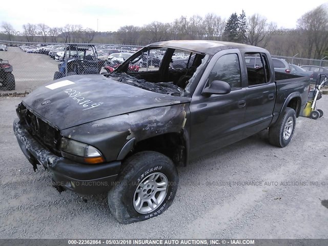 1D7HG38N73S249250 - 2003 DODGE DAKOTA QUAD SPORT GRAY photo 2