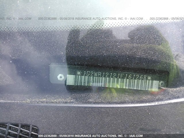 1G2WR12121F161268 - 2001 PONTIAC GRAND PRIX GTP BLACK photo 9