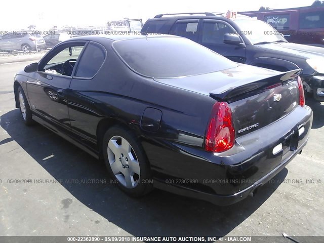 2G1WL15CX79418598 - 2007 CHEVROLET MONTE CARLO SS შავი ფოტო 3