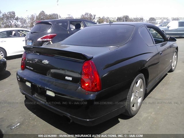 2G1WL15CX79418598 - 2007 CHEVROLET MONTE CARLO SS შავი ფოტო 4