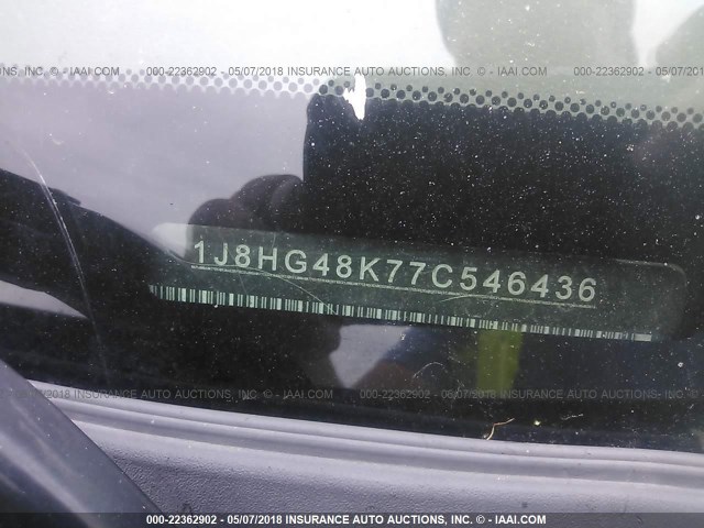 1J8HG48K77C546436 - 2007 JEEP COMMANDER WHITE photo 9