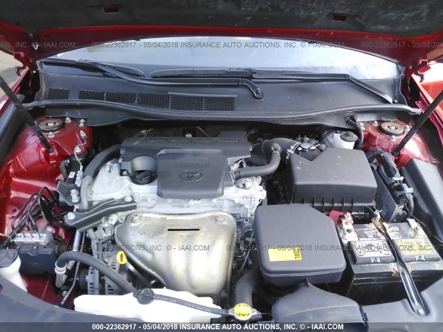4T1BF1FK8CU515732 - 2012 TOYOTA CAMRY SE/LE/XLE RED photo 10