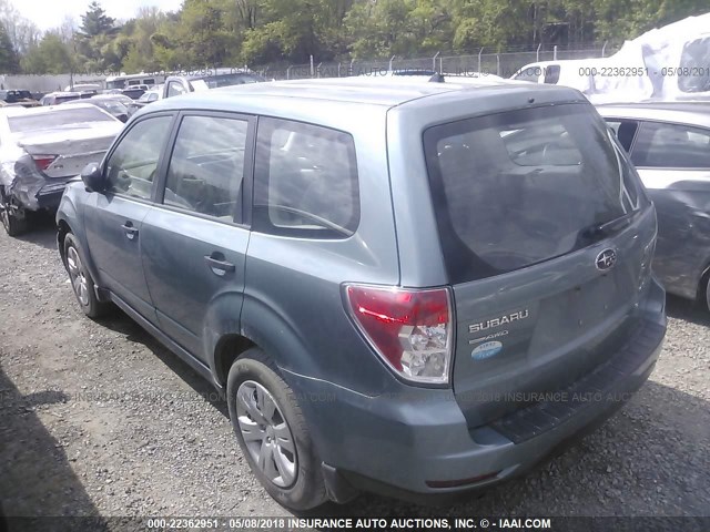 JF2SH6AC8AH745838 - 2010 SUBARU FORESTER 2.5X Light Blue photo 3