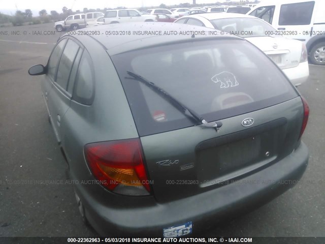 KNADC163426065270 - 2002 KIA RIO CINCO GREEN photo 3