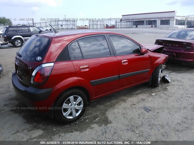 KNADE163186394897 - 2008 KIA RIO 5 SX RED photo 4