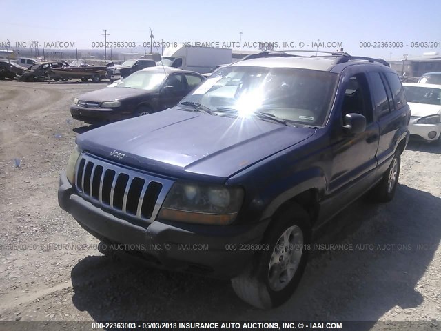 1J4G248S2YC387242 - 2000 JEEP GRAND CHEROKEE LAREDO BLUE photo 2