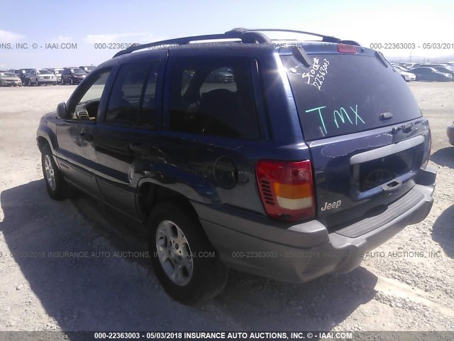 1J4G248S2YC387242 - 2000 JEEP GRAND CHEROKEE LAREDO BLUE photo 3