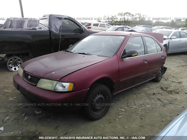 3N1AB41D6TL026362 - 1996 NISSAN SENTRA XE/GXE MAROON photo 2