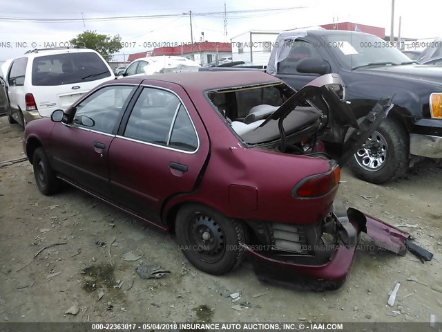 3N1AB41D6TL026362 - 1996 NISSAN SENTRA XE/GXE MAROON photo 3