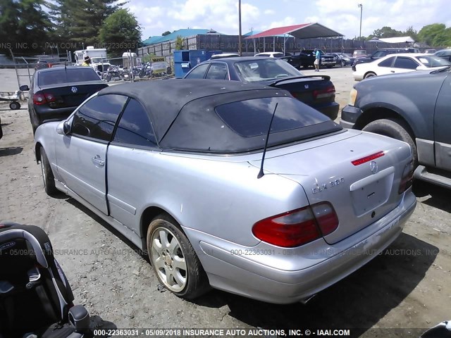 WDBLK65G71T087409 - 2001 MERCEDES-BENZ CLK 320 SILVER photo 3