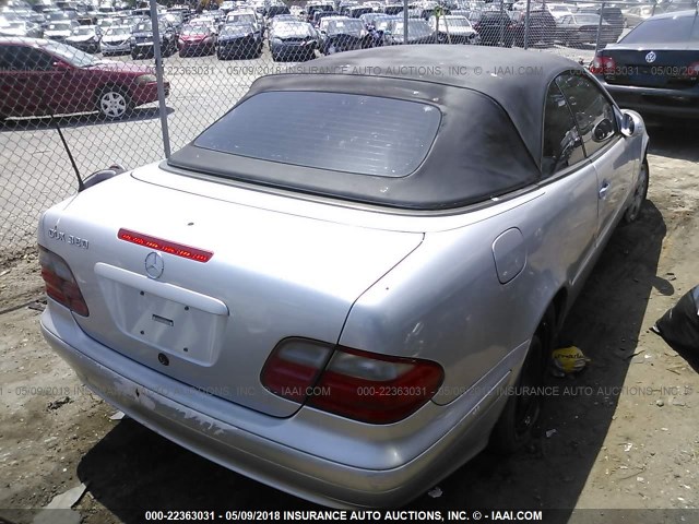 WDBLK65G71T087409 - 2001 MERCEDES-BENZ CLK 320 SILVER photo 4