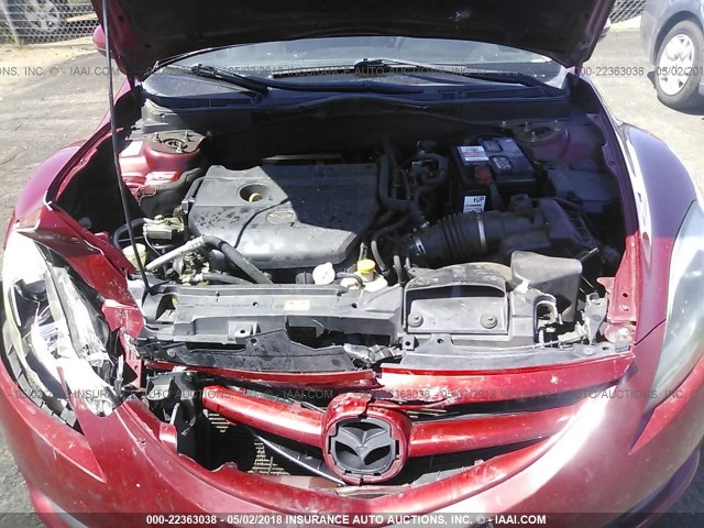 1YVHZ8BH1B5M16133 - 2011 MAZDA 6 I RED photo 10