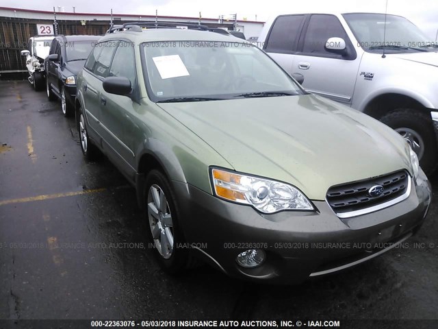 4S4BP61C966357629 - 2006 SUBARU LEGACY OUTBACK 2.5I GREEN photo 1