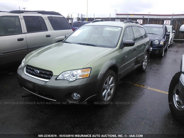 4S4BP61C966357629 - 2006 SUBARU LEGACY OUTBACK 2.5I GREEN photo 2