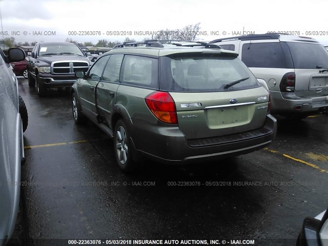 4S4BP61C966357629 - 2006 SUBARU LEGACY OUTBACK 2.5I GREEN photo 3