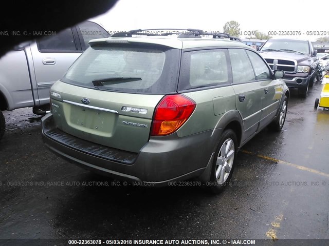 4S4BP61C966357629 - 2006 SUBARU LEGACY OUTBACK 2.5I GREEN photo 4