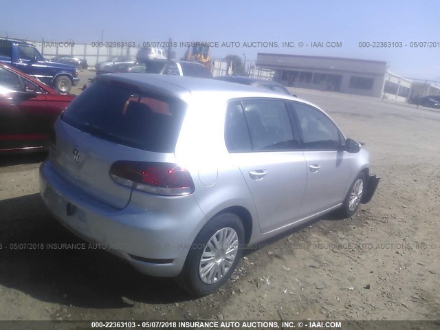 WVWDB7AJ7DW133255 - 2013 VOLKSWAGEN GOLF SILVER photo 4