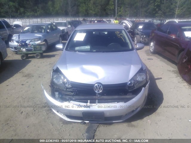 WVWDB7AJ7DW133255 - 2013 VOLKSWAGEN GOLF SILVER photo 6