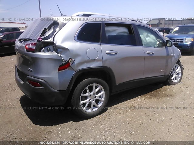 1C4PJLCB6FW627706 - 2015 JEEP CHEROKEE LATITUDE SILVER photo 4