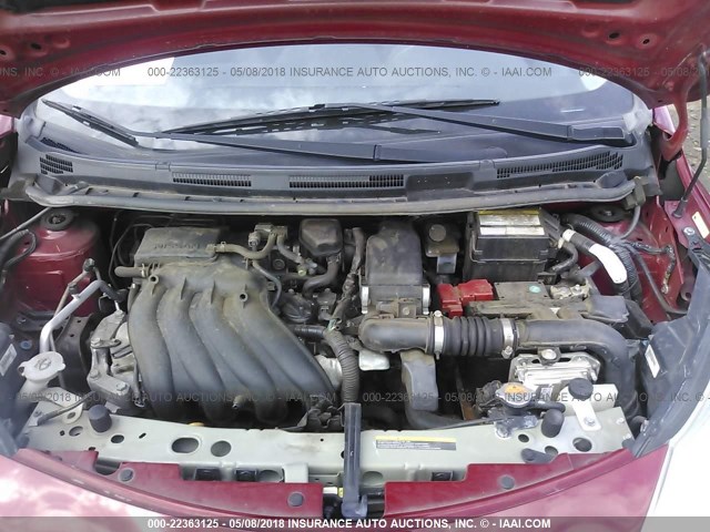 3N1CE2CP1EL370602 - 2014 NISSAN VERSA NOTE S/S PLUS/SV/SL RED photo 10
