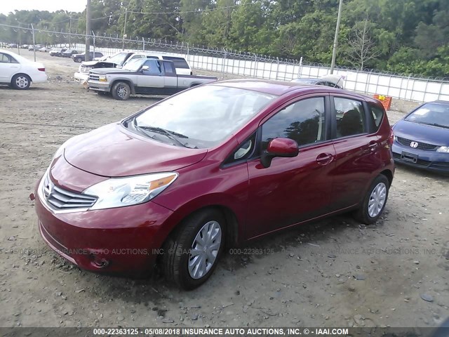 3N1CE2CP1EL370602 - 2014 NISSAN VERSA NOTE S/S PLUS/SV/SL RED photo 2