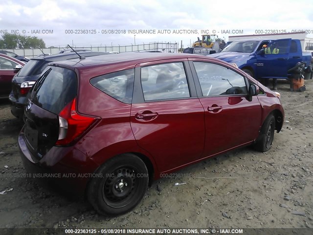 3N1CE2CP1EL370602 - 2014 NISSAN VERSA NOTE S/S PLUS/SV/SL RED photo 4