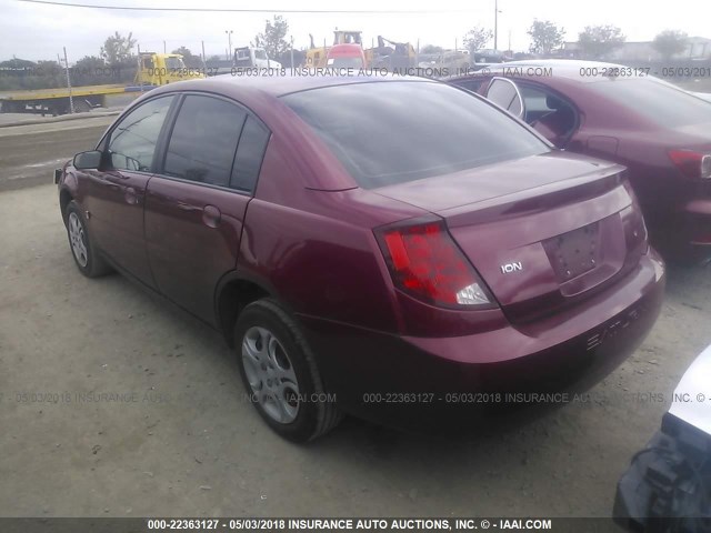 1G8AJ52F45Z156278 - 2005 SATURN ION LEVEL 2 RED photo 3