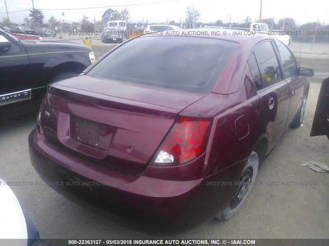 1G8AJ52F45Z156278 - 2005 SATURN ION LEVEL 2 RED photo 4