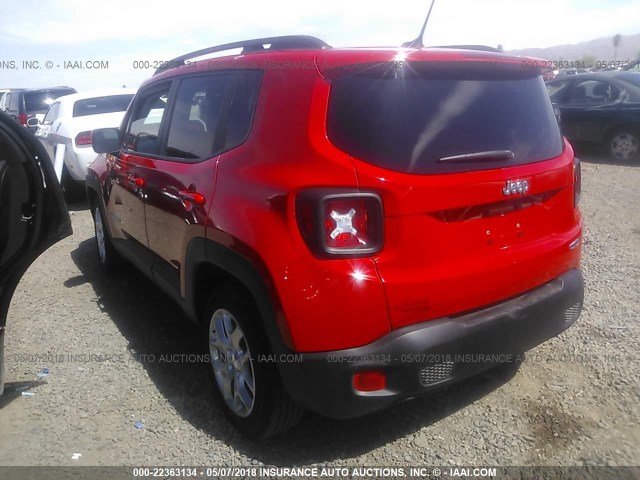 ZACCJABB0HPG38026 - 2017 JEEP RENEGADE LATITUDE RED photo 3