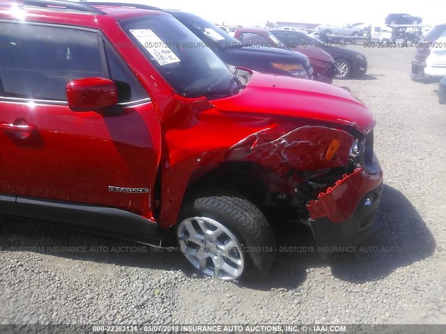 ZACCJABB0HPG38026 - 2017 JEEP RENEGADE LATITUDE RED photo 6