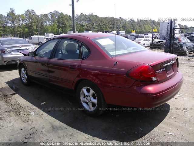 1FAFP55261G230458 - 2001 FORD TAURUS SES RED photo 3