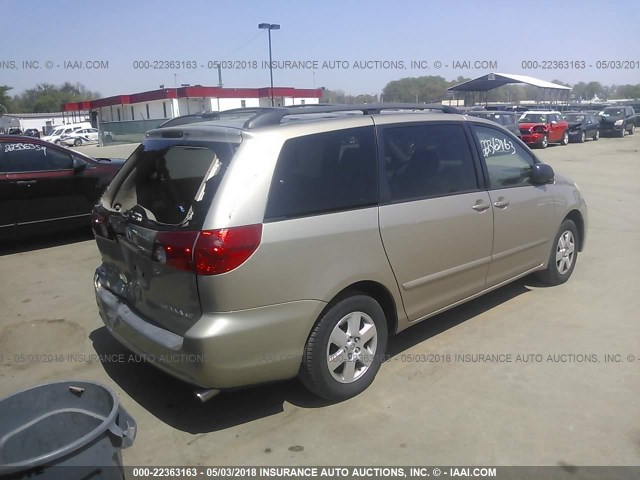 5TDZA23C46S442761 - 2006 TOYOTA SIENNA CE/LE GOLD photo 4