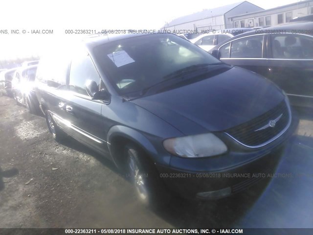 2C8GP64L12R705267 - 2002 CHRYSLER TOWN & COUNTRY LIMITED BLUE photo 1