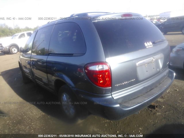 2C8GP64L12R705267 - 2002 CHRYSLER TOWN & COUNTRY LIMITED BLUE photo 3
