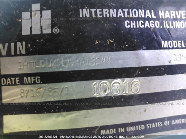 1HTLDUXP3GHA13144 - 1986 INTERNATIONAL S-SERIES 1954 BLUE photo 10