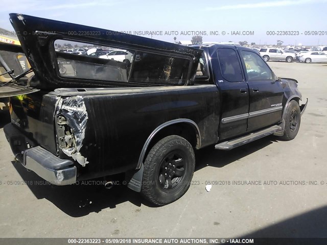 5TBRU34165S449552 - 2005 TOYOTA TUNDRA ACCESS CAB SR5 BLACK photo 4