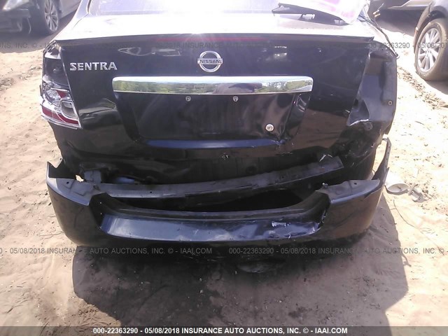 3N1AB6AP4BL623272 - 2011 NISSAN SENTRA 2.0/2.0S/SR/2.0SL BLACK photo 6