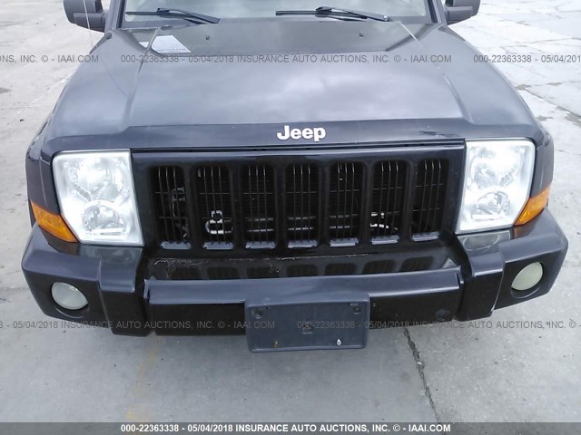 1J8HG48KX6C231662 - 2006 JEEP COMMANDER BLACK photo 6