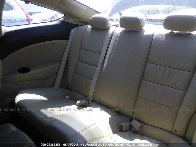 1HGCS22828A017525 - 2008 HONDA ACCORD EXL GRAY photo 8