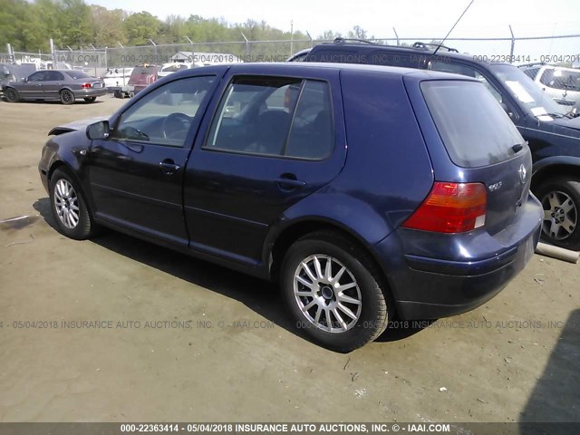 9BWGL61J454023724 - 2005 VOLKSWAGEN GOLF GLS BLUE photo 3