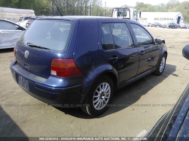 9BWGL61J454023724 - 2005 VOLKSWAGEN GOLF GLS BLUE photo 4