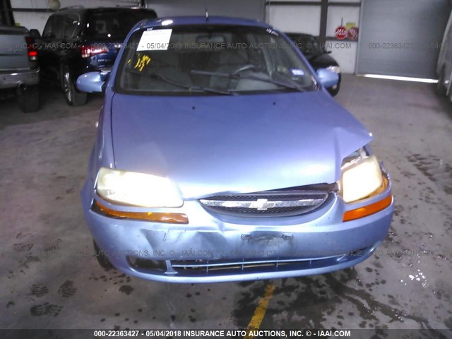KL1TD52665B285242 - 2005 CHEVROLET AVEO LS Light Blue photo 6