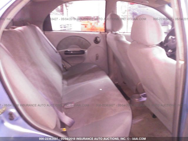 KL1TD52665B285242 - 2005 CHEVROLET AVEO LS Light Blue photo 8