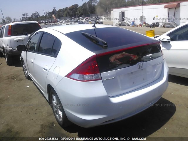 JHMZE2H75AS030489 - 2010 HONDA INSIGHT EX WHITE photo 3