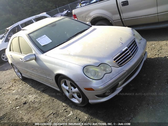 WDBRF40J05F724439 - 2005 MERCEDES-BENZ C 230K SPORT SEDAN SILVER photo 1