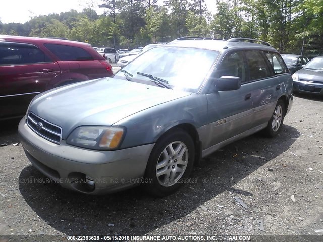 4S3BH675617623900 - 2001 SUBARU LEGACY OUTBACK AWP GREEN photo 2