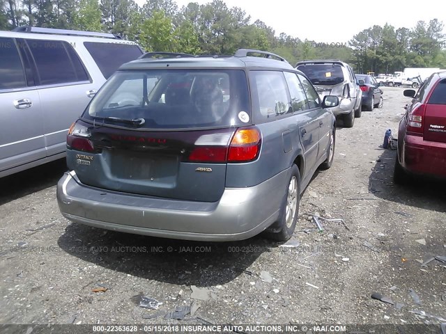 4S3BH675617623900 - 2001 SUBARU LEGACY OUTBACK AWP GREEN photo 4