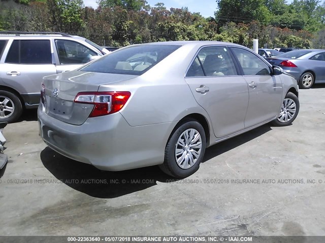 4T1BF1FK7EU434479 - 2014 TOYOTA CAMRY L/SE/LE/XLE Champagne photo 4