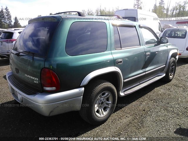 1D4HS58N73F520310 - 2003 DODGE DURANGO SLT PLUS GREEN photo 4