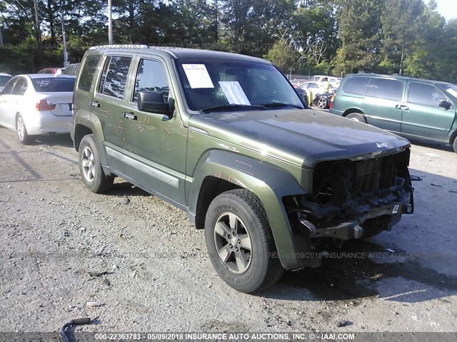 1J8GP28K28W194981 - 2008 JEEP LIBERTY SPORT GREEN photo 1